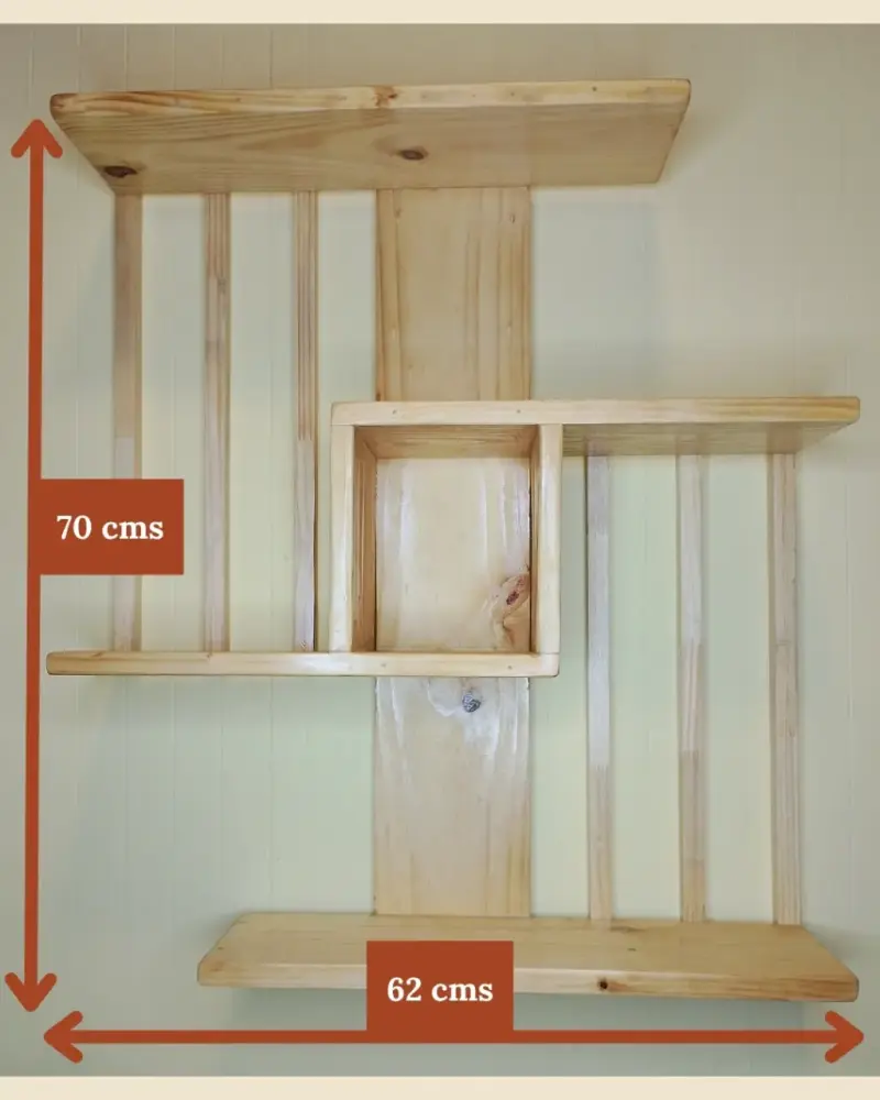 Repisa/Estantería de pared (Madera Maciza) - 3