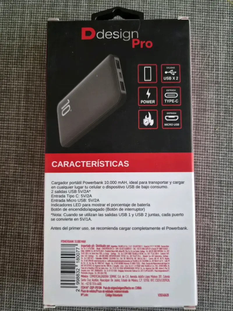 Powerbank 10000 mAh Design Pro con USB y Micro USB - 2