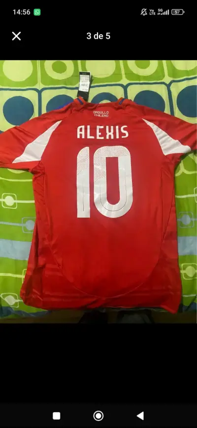 Camiseta Roja Selección Chile Adidas Alexis 10 - miniatura 3