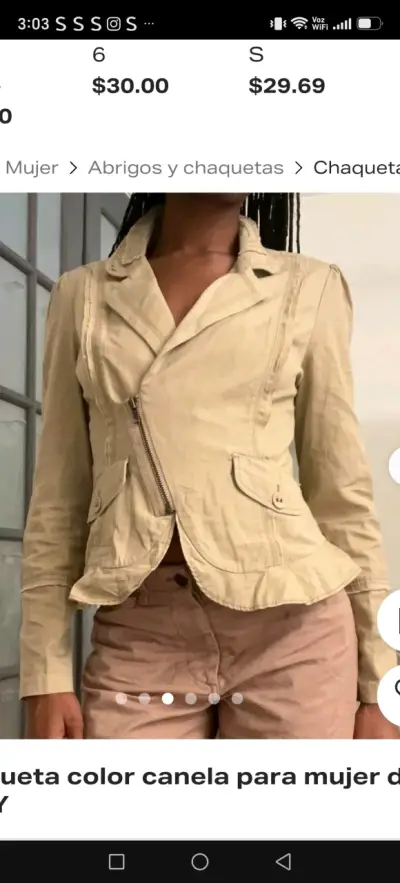 Chaqueta DKNY Y2K peplum beige - miniatura 5