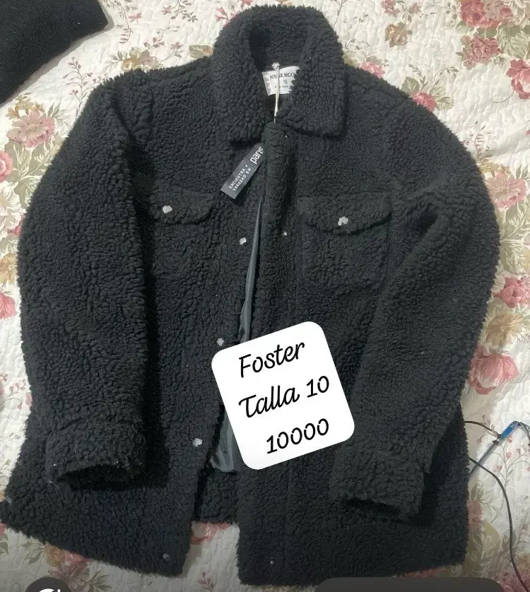 Abrigo de lana negro Foster talla 10 - 1