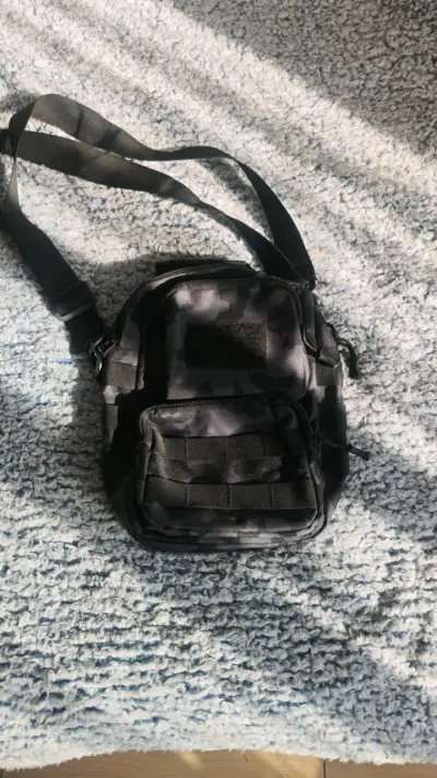 Bolso bandolera táctico camuflado Azul/Negro - miniatura 1