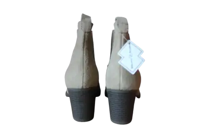 Botines de gamuza beige con tacón - miniatura 4