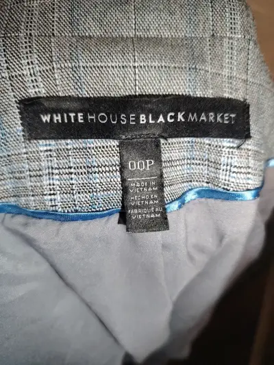 Blazer White House Black Market Cuadrillé XS - miniatura 3