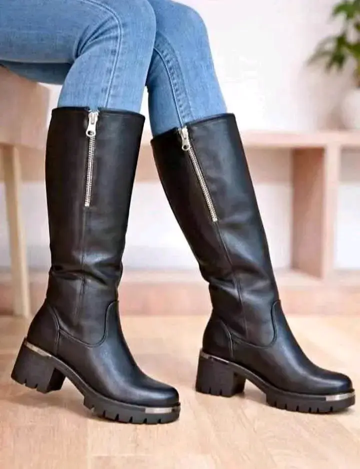Botas negras de eco cuero - 2