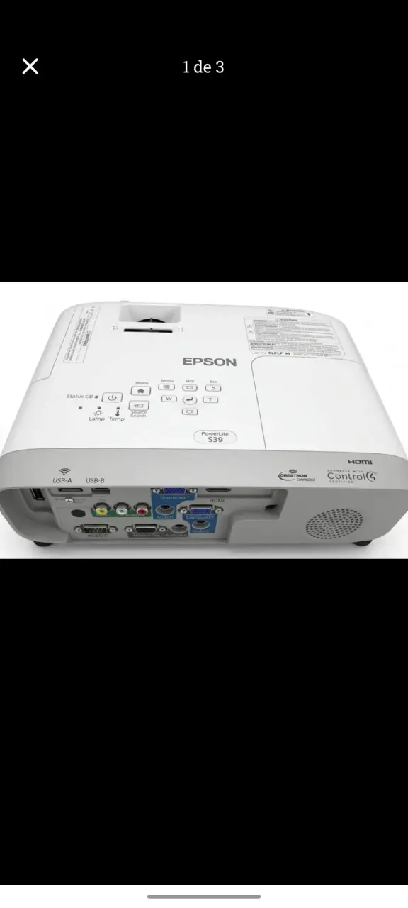 Proyector Epson PowerLite S39 + Telón Retráctil - 1