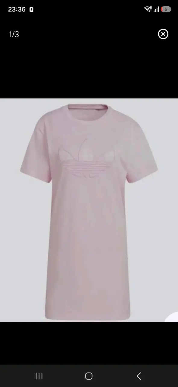 Vestido  rosa adidas con logo en relieve