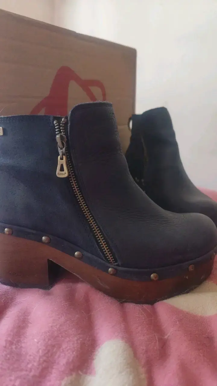 Botines de cuero azul con plataforma Kebba - 2