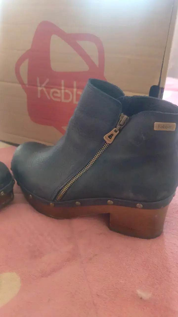 Botines de cuero azul con plataforma Kebba - 4