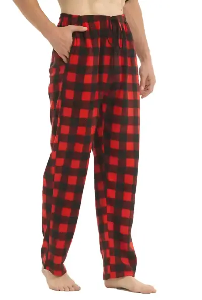 Pantalones de pijama a cuadros rojos y negros - miniatura 2