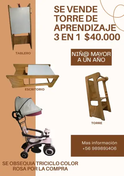 Torre de Aprendizaje 3 en 1 para Niños - miniatura 1