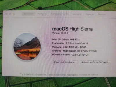 iMac 21.5 pulgadas 2011 con macOS High Sierra - miniatura 3
