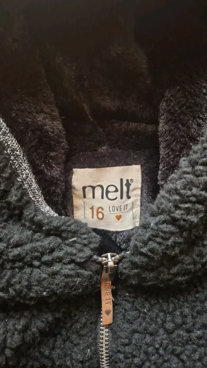 Chaqueta de lana negra con capucha Melt - 2