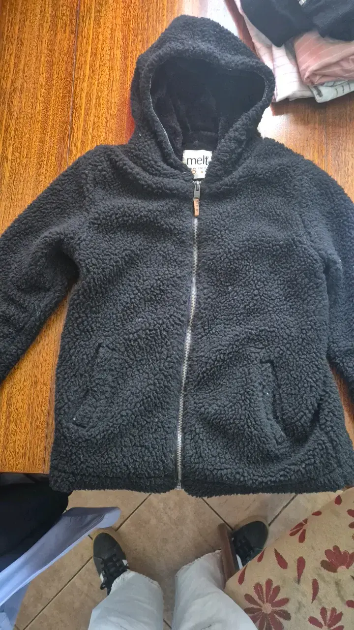 Chaqueta de lana negra con capucha Melt - 3