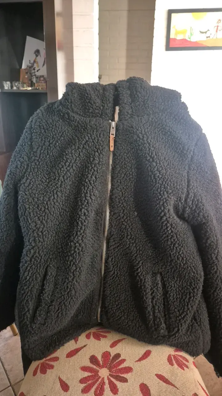 Chaqueta de lana negra con capucha Melt - 5