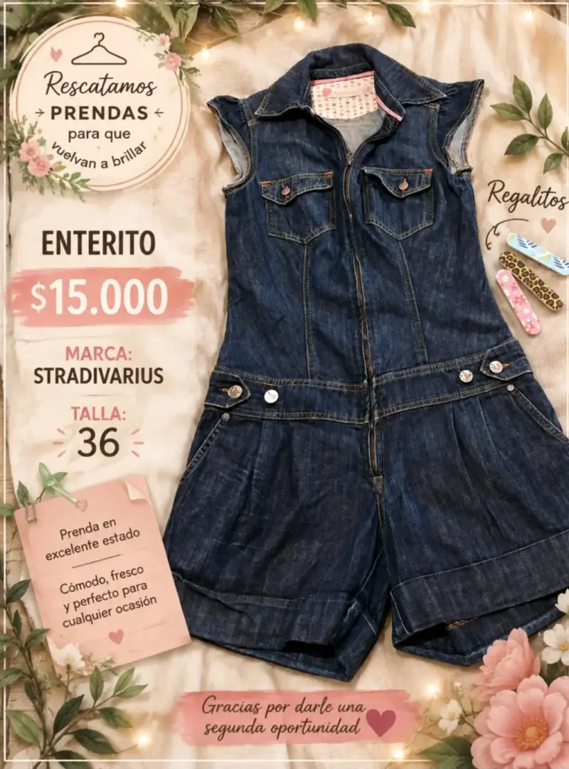 Enterito de mezclilla Stradivarius talla 36
