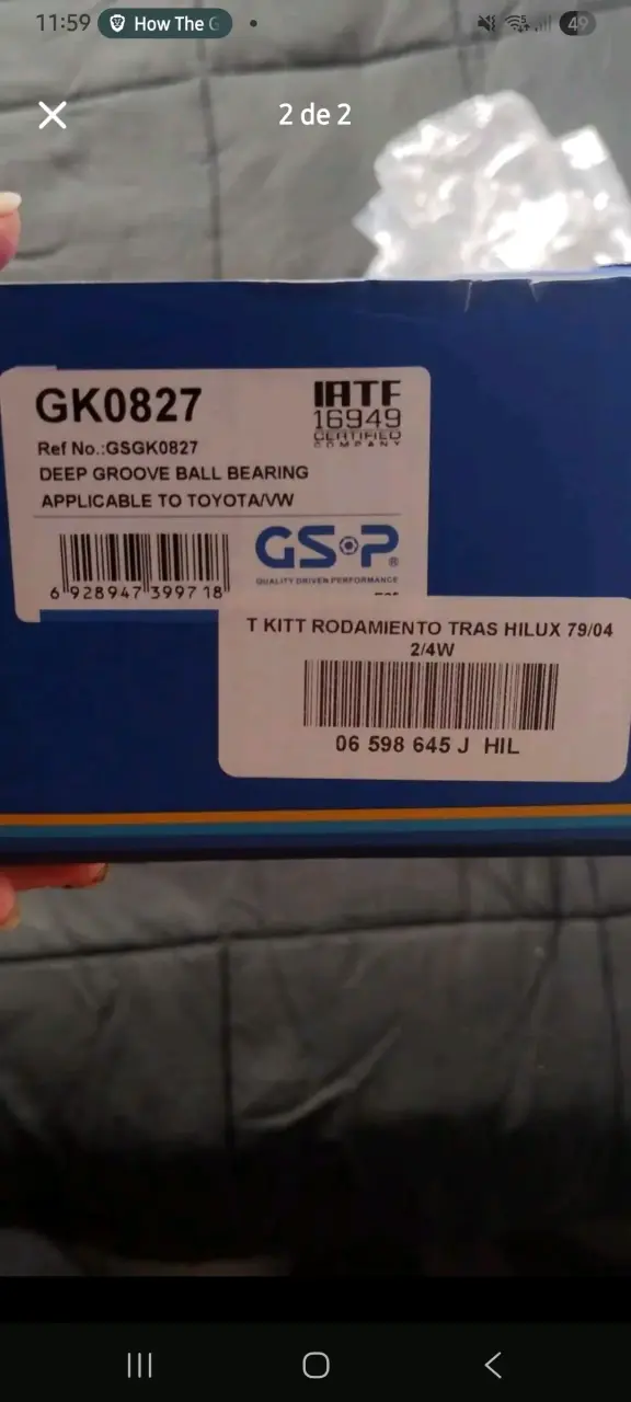 Kit de Rodamiento Trasero para Toyota Hilux - 1