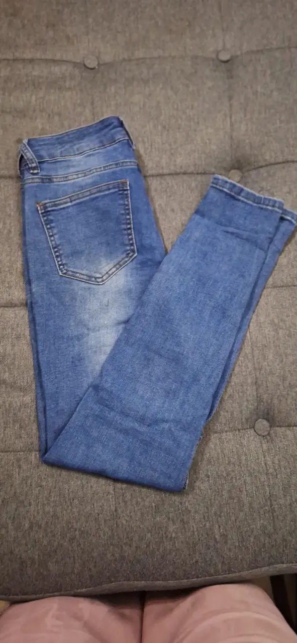 Jeans de mezclilla azul para mujer - 3