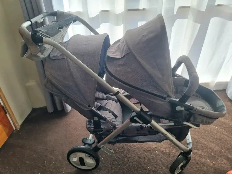 Coche Doble para Bebé Infanti Gris - 1