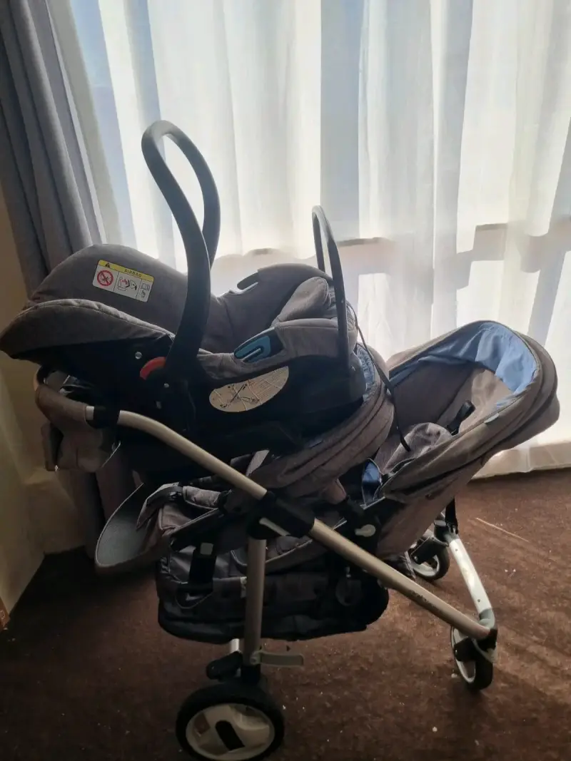 Coche Doble para Bebé Infanti Gris - 2