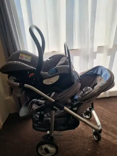 Coche Doble para Bebé Infanti Gris - miniatura 2