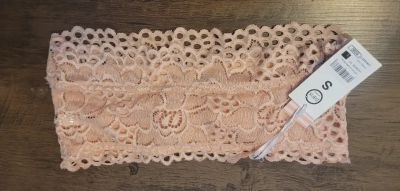 Bralette de encaje rosa talla S - 2
