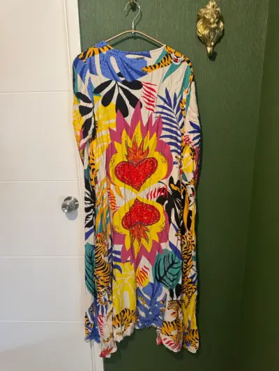 Kimono largo estampado floral multicolor - miniatura 2