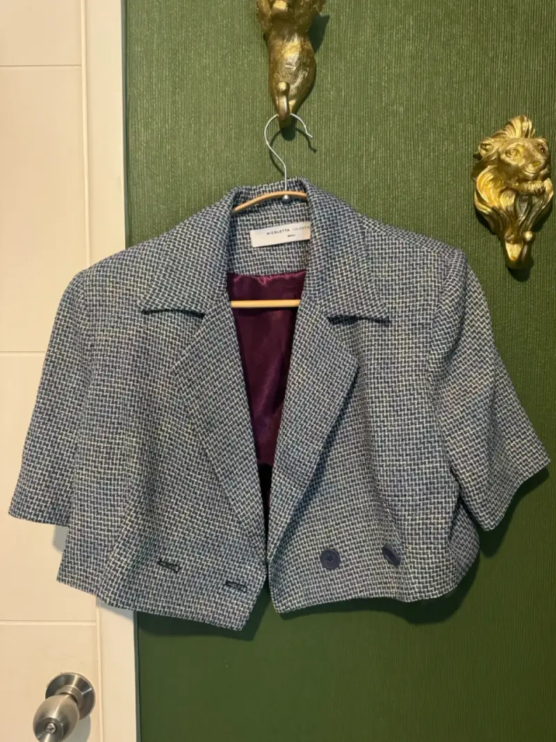 Blazer corto Nicoletta Valentina a cuadros - 1