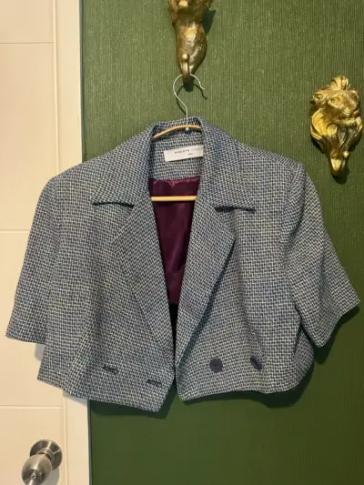 Blazer corto Nicoletta Valentina a cuadros - miniatura 1