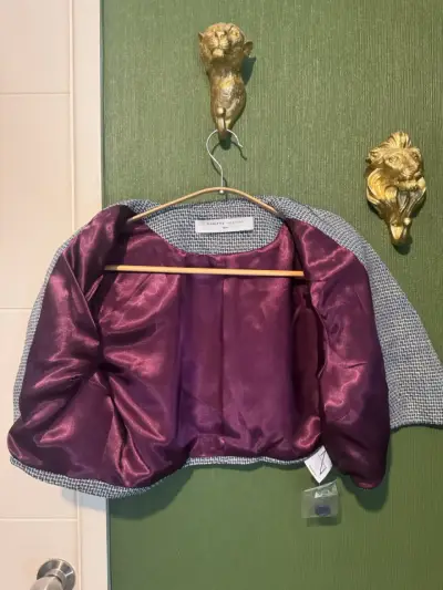Blazer corto Nicoletta Valentina a cuadros - miniatura 5
