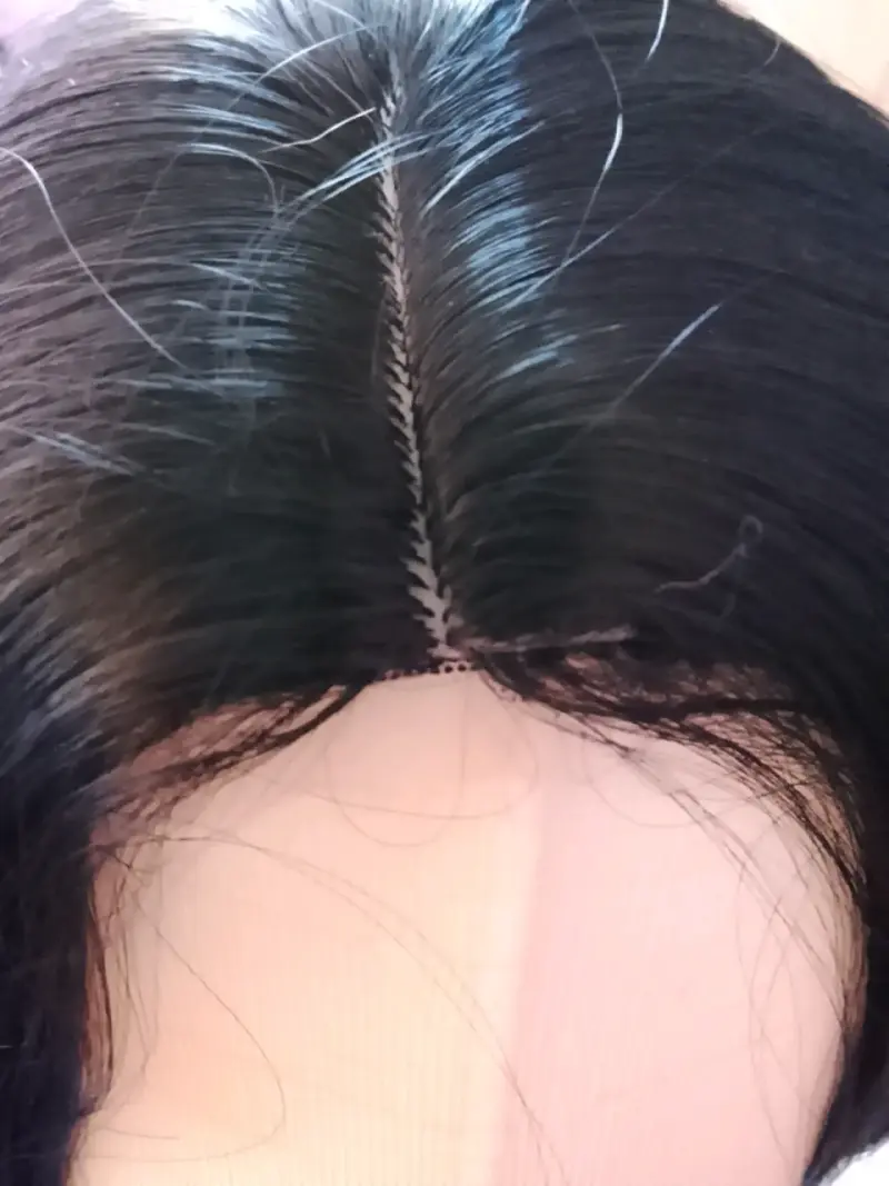 Peluca nueva, corte Bob asimétrico, negra - 2