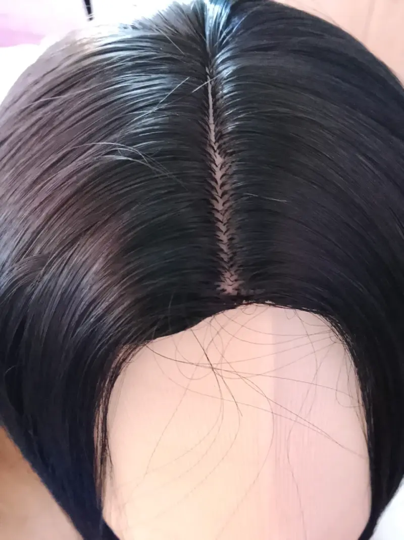 Peluca nueva corte Bob Lob clavicut negra - 2