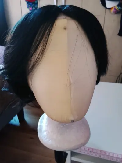 Peluca nueva corte bixie, negra - miniatura 1