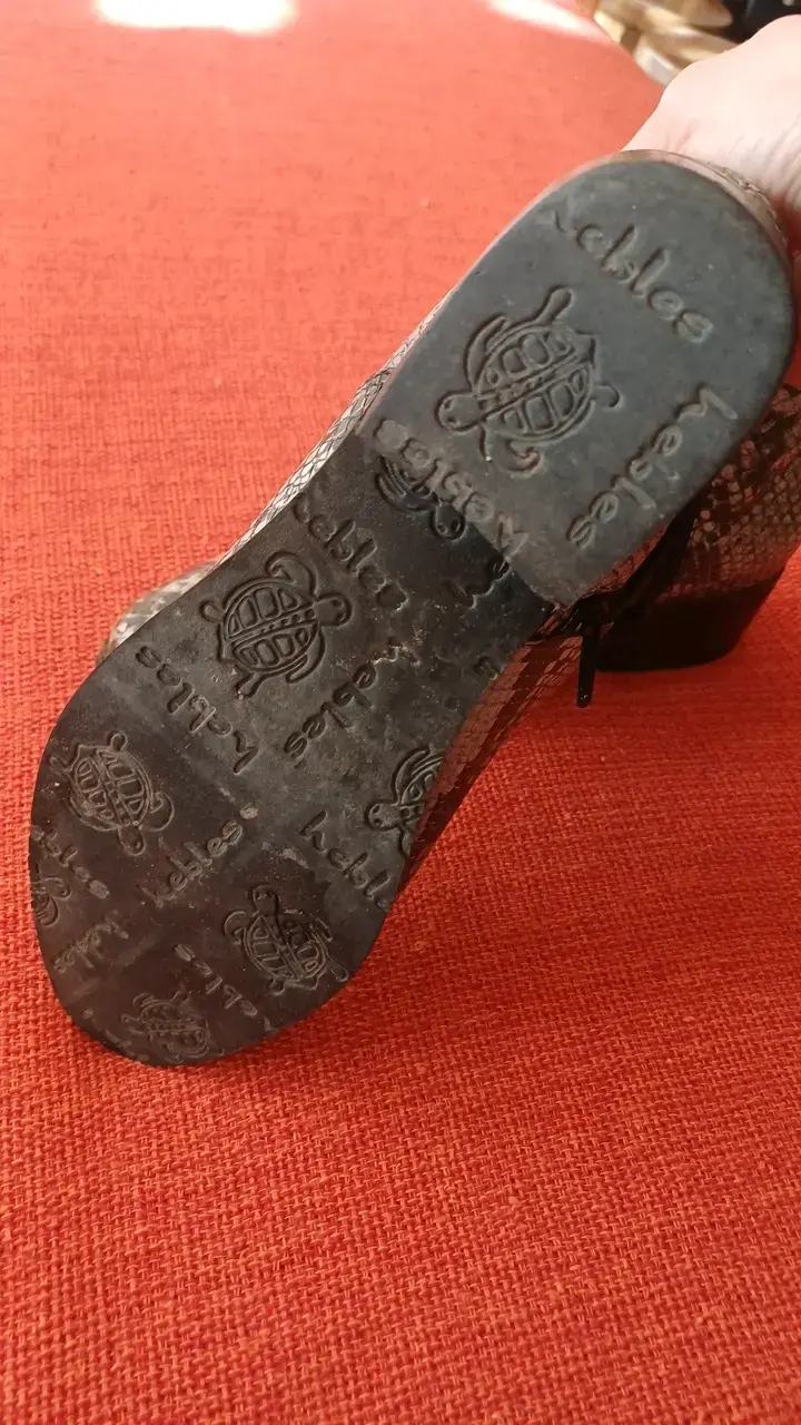 Botines de cuero estilo serpiente para mujer - 3