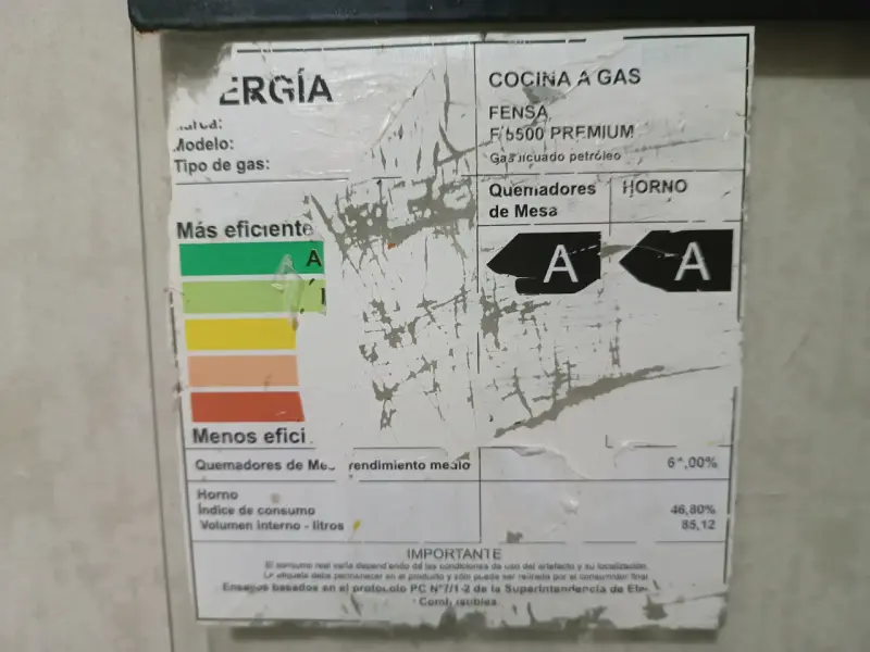 Cocina a gas Fensa Premium con horno grande,grill - 5