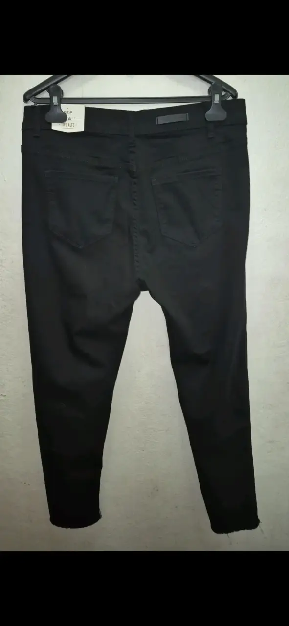 Jeans negros tiro alto para mujer - 2