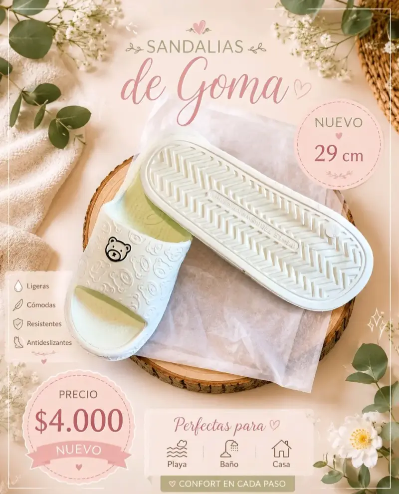 Sandalias de goma antideslizantes 29 cm