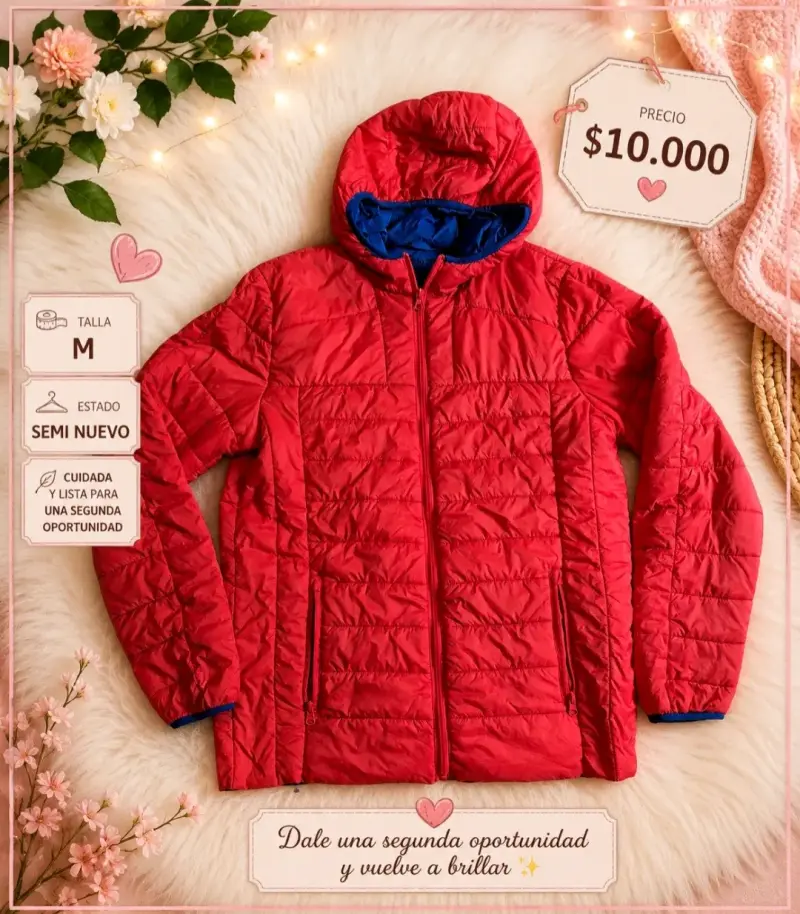 Chaqueta acolchada roja talla M