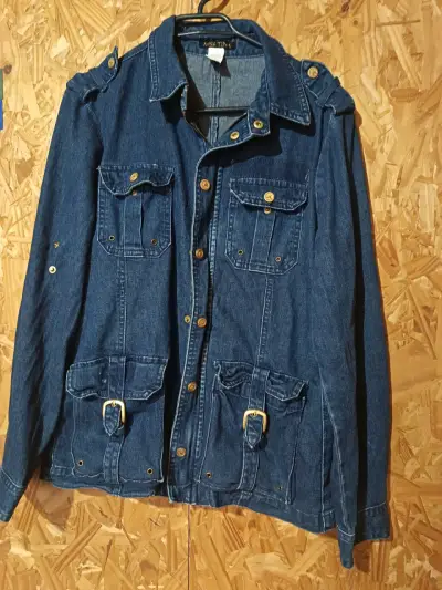 Chaqueta de mezclilla azul Miss Tina con bolsillos - miniatura 1