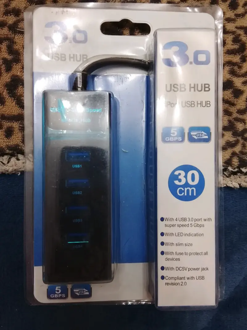 Hub USB 3.0 nuevo, de 4 Puertos con Indicador LED
