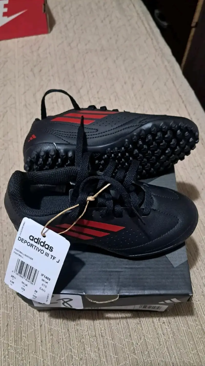 Zapatillas de fútbol Adidas Deportivo III TF J negras - 1