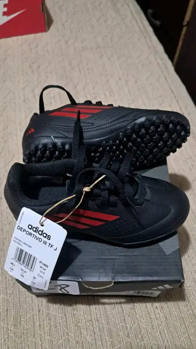 Zapatillas de fútbol Adidas Deportivo III TF J negras - miniatura 1