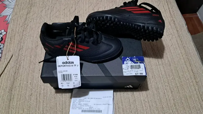 Zapatillas de fútbol Adidas Deportivo III TF J negras - 2