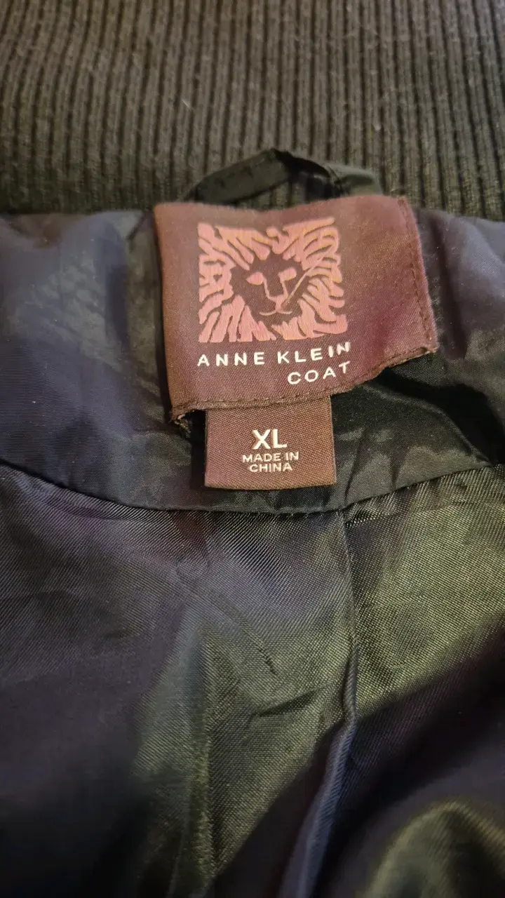Abrigo negro Anne Klein para mujer talla XL - 4
