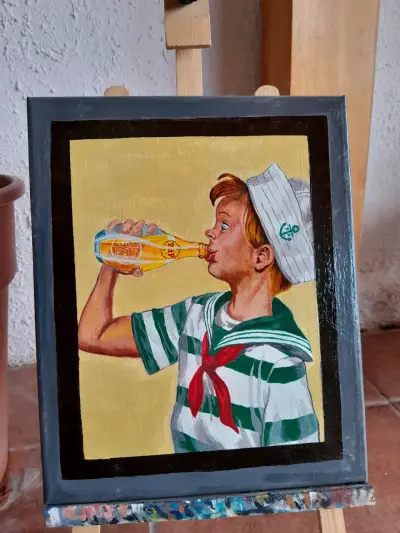 Cuadro Pintado a Mano Paisaje Montañoso - miniatura 2