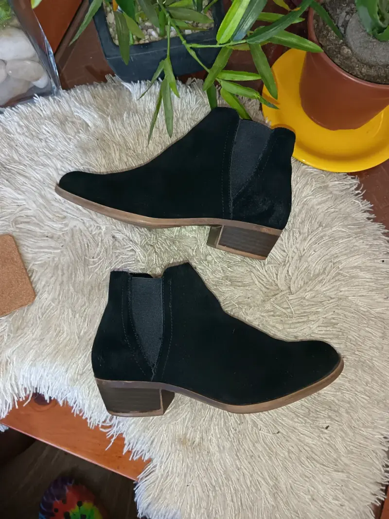 Botines de gamuza negros para mujer - 2