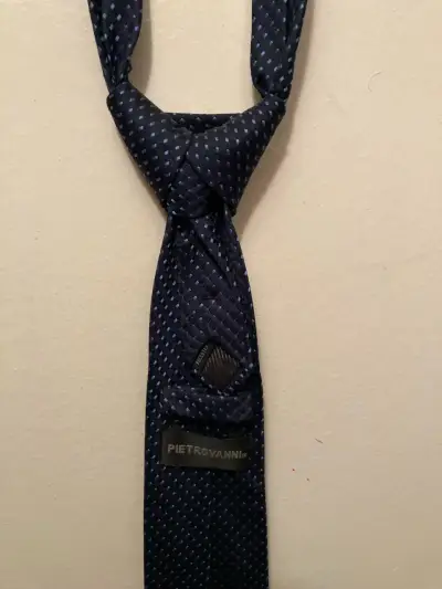 Corbata Azul con diseño de puntos Pietrovanni - miniatura 3