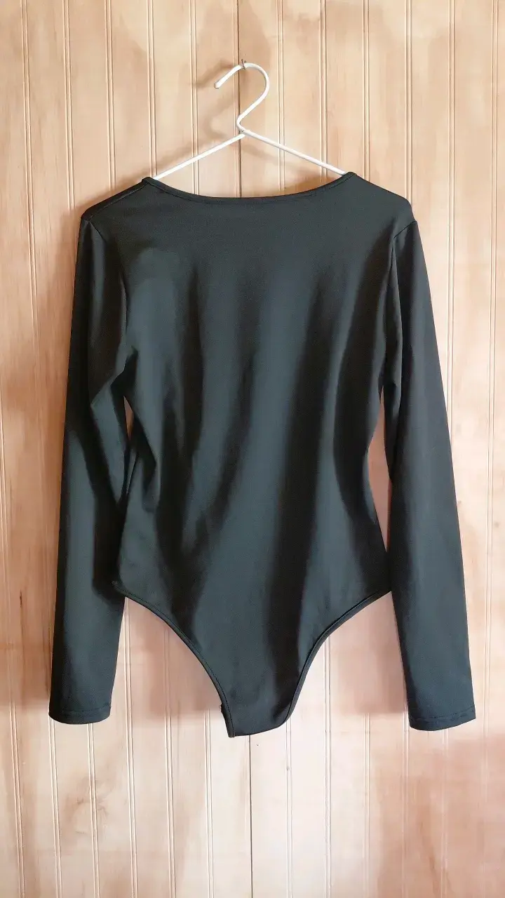 Body negro de manga larga para mujer - 2