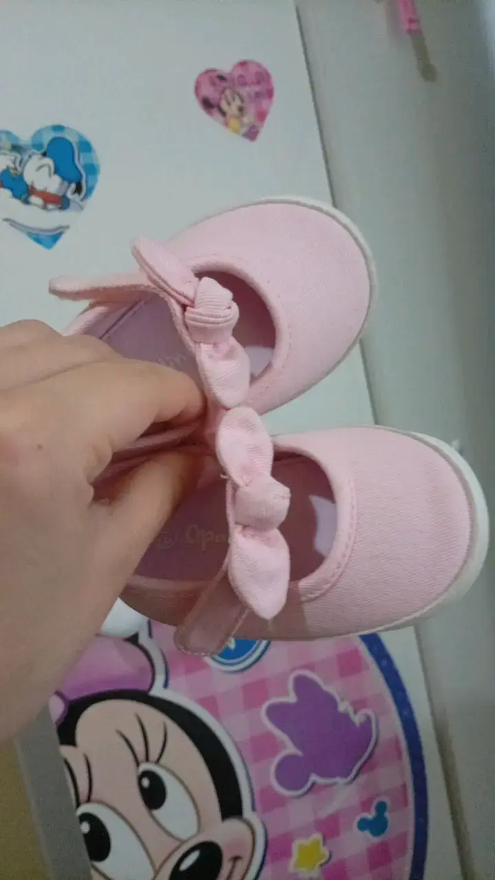 Zapatos de bebé rosados con lazo Opaline - 1