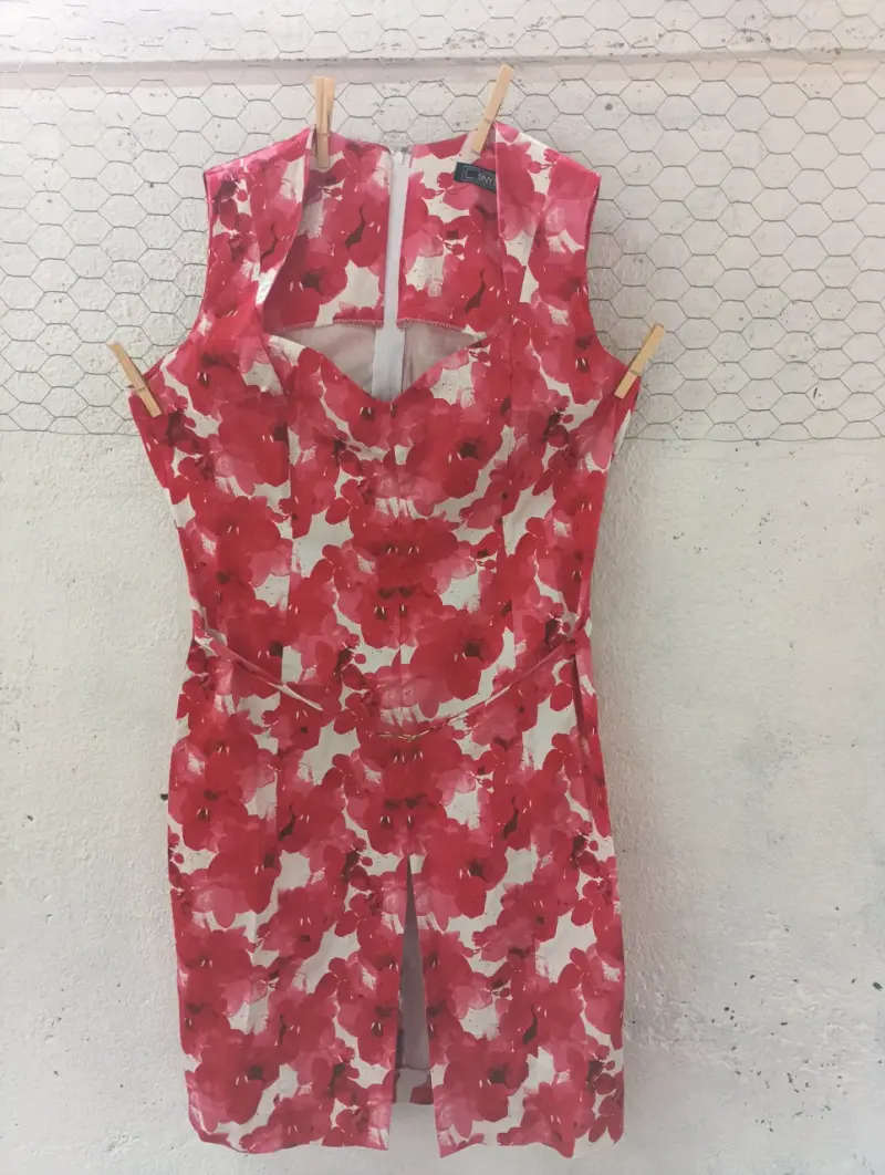 Vestido floral rojo BNY'S - 1